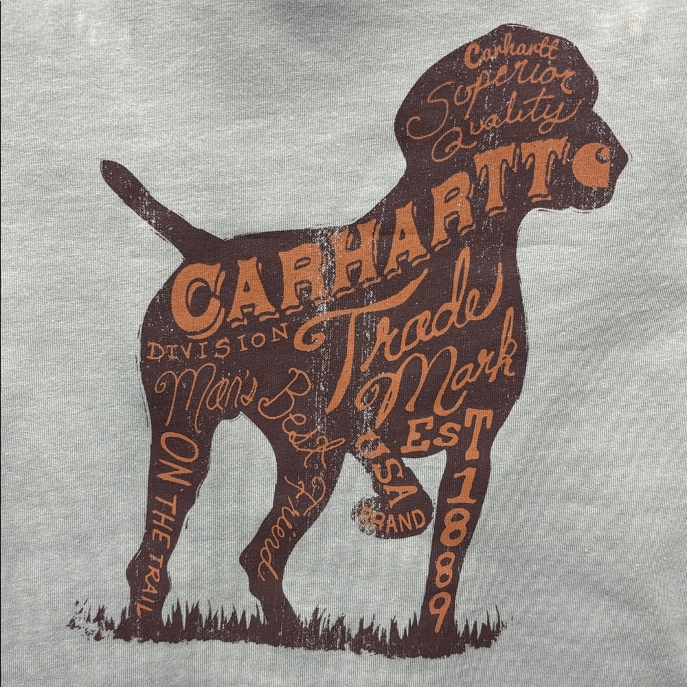 NWT Carhartt Kids Sz 24mo Mint Dog Graphic LSS and Matching Denim Pant Set - Picture 4 of 9